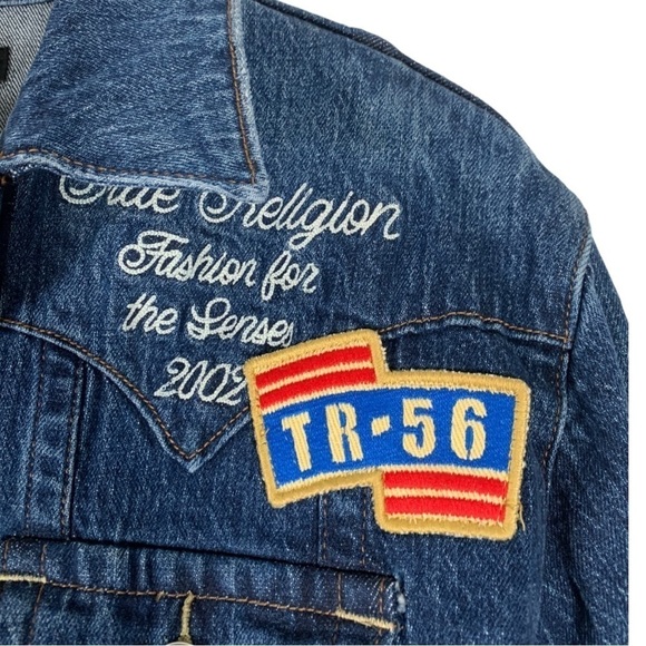 True Religion Oversized Jimmy Trucker Denim Jean Jacket Size Small - Picture 9 of 15